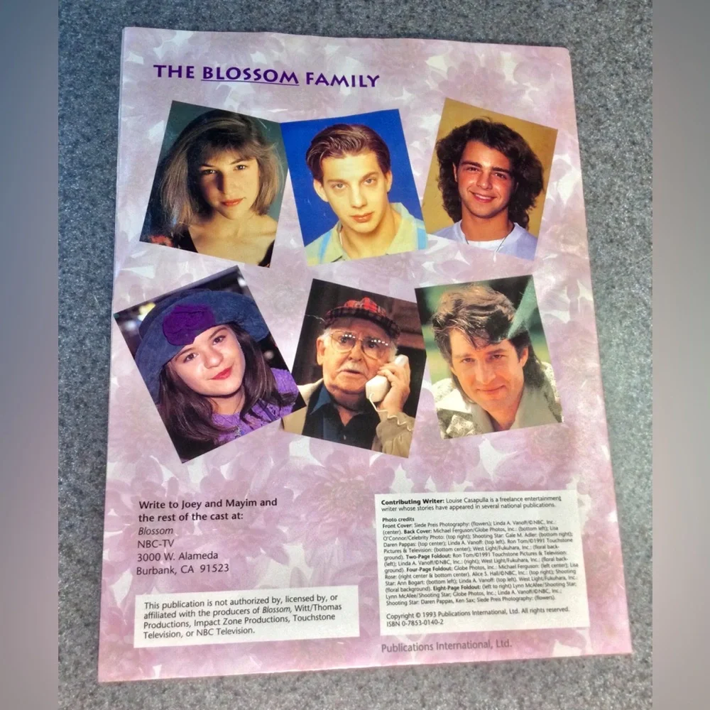 Rare 1993 TV Blossom Mayim BIalik Joey Lawrence Vintage Foldout Publication